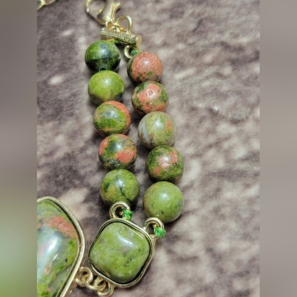 Unakite Two Row Beaded Bracelet - Picture 5 of 12